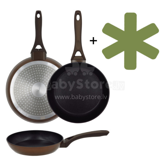 Frying pan Natura Ø28cm induction brown with guard