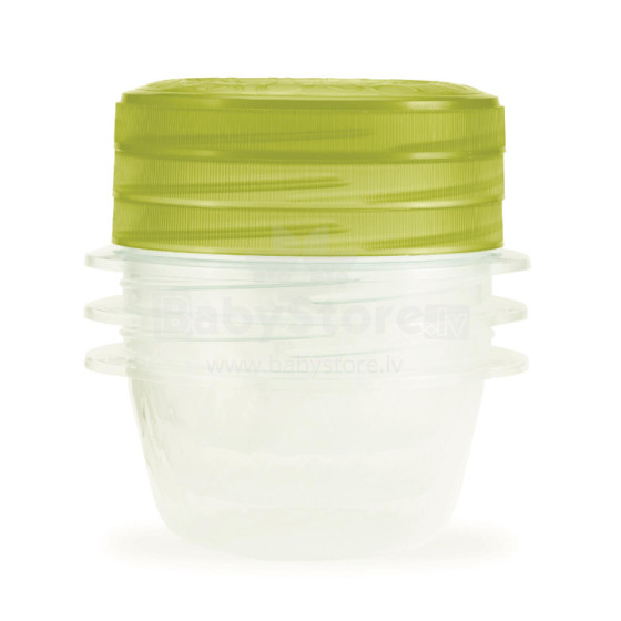 Food Container Set of 3 Round 0,5L Take Away Twist Green