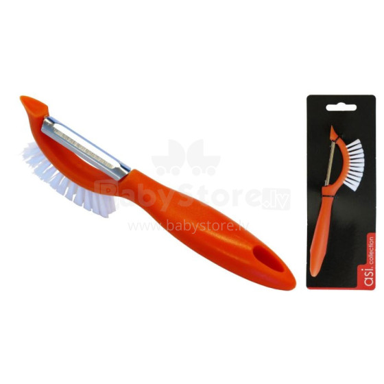 Peeler with brush orange