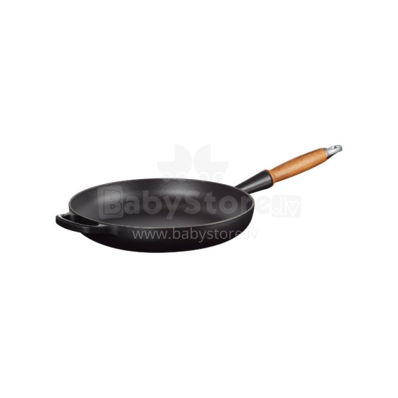 Le Creuset Cast iron pan with wooden handle Ø28cm mat black 