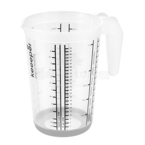 measuring jug with non-slip function 1,5L Massimo Ø13,5x19cm transparent/grey