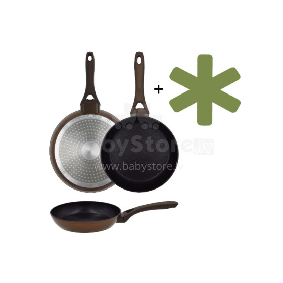 Natura Ø18cm induction brown frying pan with guard