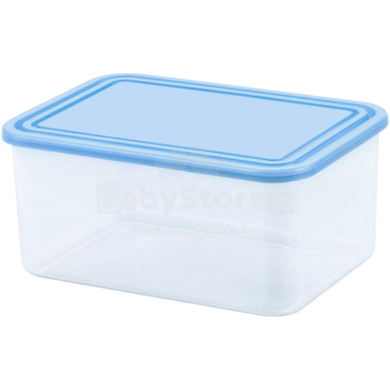 Food container rectangle 2L transparent/blue