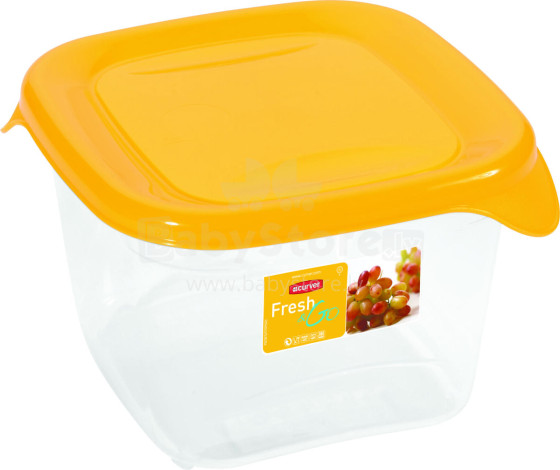 Food container square 1,2L Fresh&amp;Go yellow