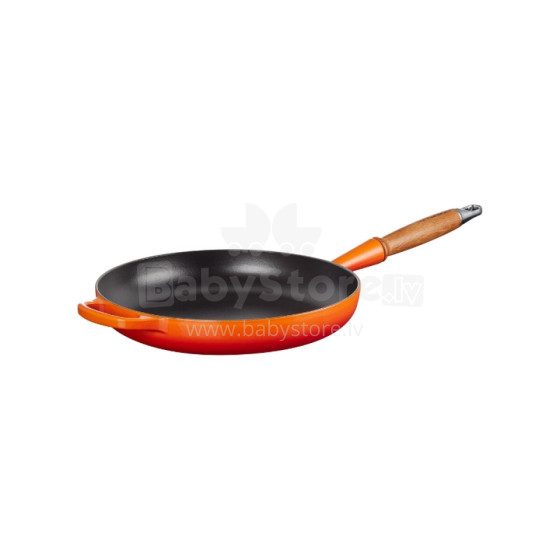 Le Creuset Cast iron pan with wooden handle Ø28cm orange