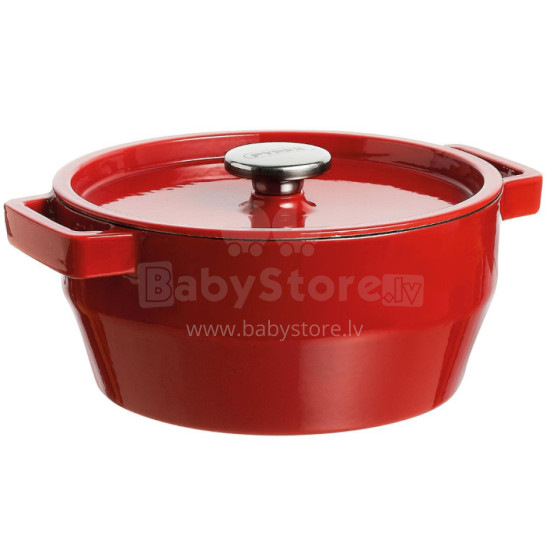 Katls 6.3L PYREX apaļš čuguna/Ø28cm/sarkans