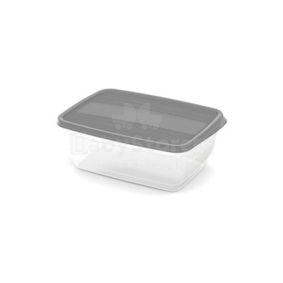 Food container rectangular 2L Vedo transparent grey