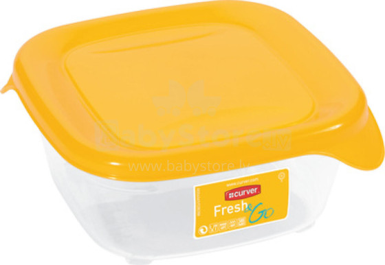 Food container square 0,25L Fresh&amp;Go yellow 