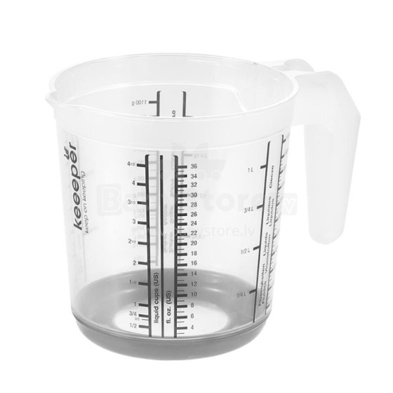 measuring jug with non-slip function 1L Massimo Ø13,5x14cm transparent/grey