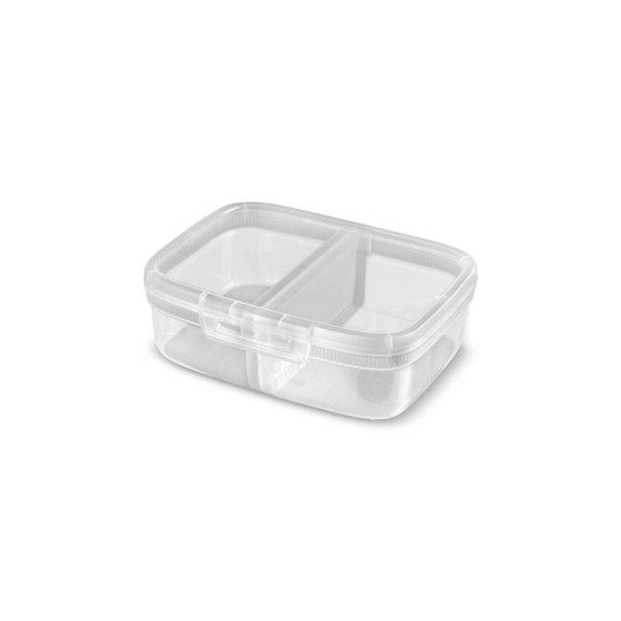 Food storage container rectangular with divider 1.8L Snap Box transparent