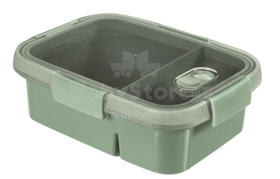 Food container Dual rectangle 0,6+0,3L Smart Eco To Go 20x15x9cm soft green