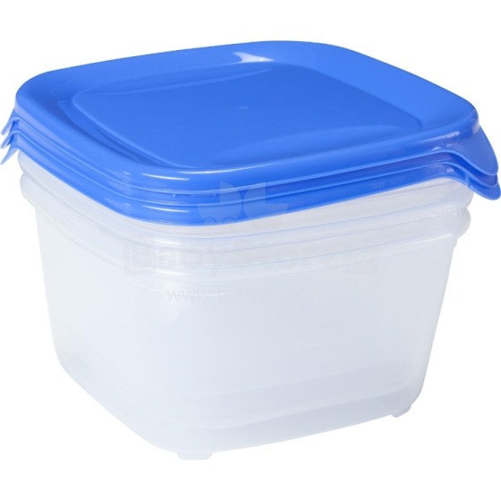 Food containers set of 3, square 3x1,2L Fresh&amp;Go blue