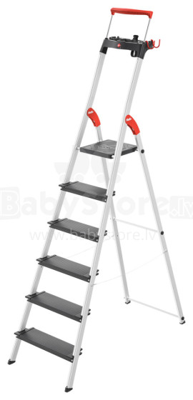 Household ladder L100 TopLine / aluminium / 6 steps