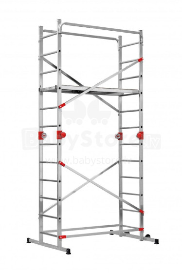 Scaffolding G60 / aluminium / 2x12 steps