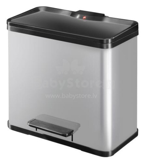 Waste sorting bin with pedal Öko trio Plus L / 3x9L / silver