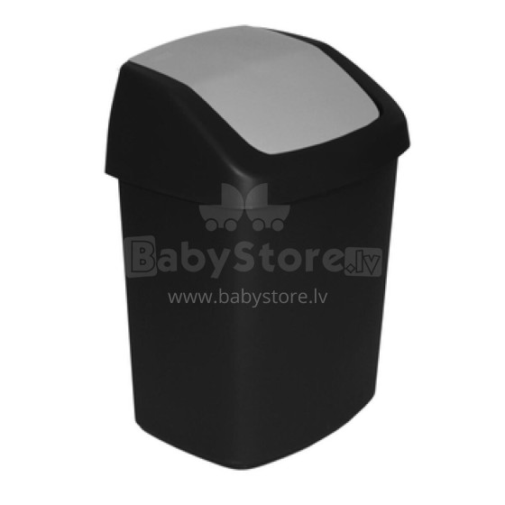 Waste bucket Swing Top 10L 24,6x19,8x37,3cm black/silver