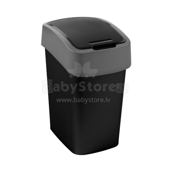 Waste bucket Flip Bin 9L black/silver