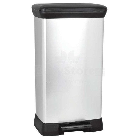 Pedal bucket Deco Bin 50L silver 