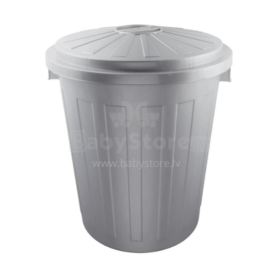 Waste container Mats 50L Maxi Ø50x55cm silver