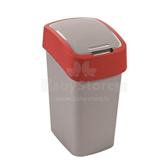 Waste bucket Flip Bin 9L silver/red