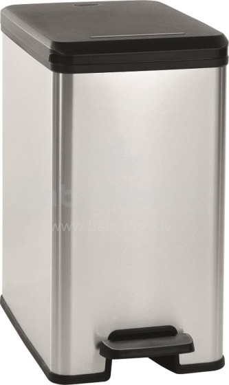 Мусорное ведро с педалью металлизированное Slim Bin 25L silver