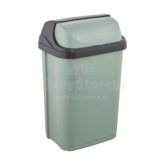 Waste bucket with rotating lid 25L Rasmus 34x26x54cm green