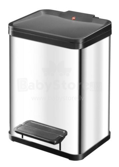 Waste bin with pedal Öko uno Plus M / 17L / stainless steel