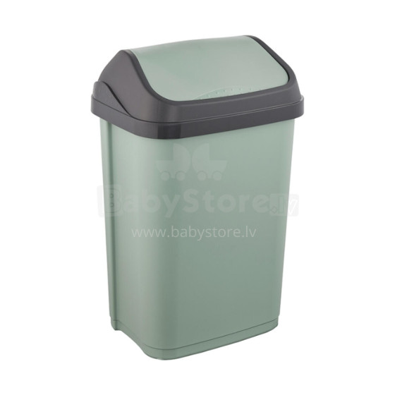 Waste bucket with swivel lid 25L Swantje 33,5x25,5x53,5cm green