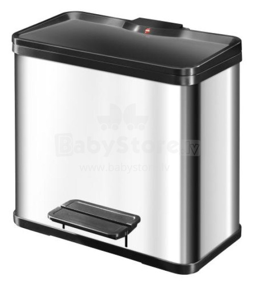 Waste sorting bin with pedal Öko duo Plus L / 17+9L / Stainless steel