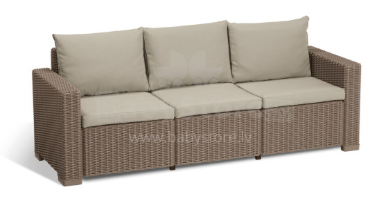 Садовый диван трехместный California 3 Seater Sofa бежевый