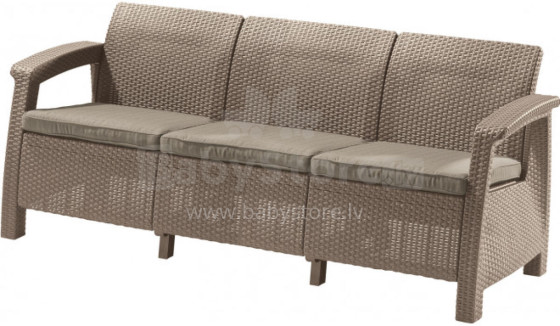 Corfu Love Seat Max beige three-seater garden sofa