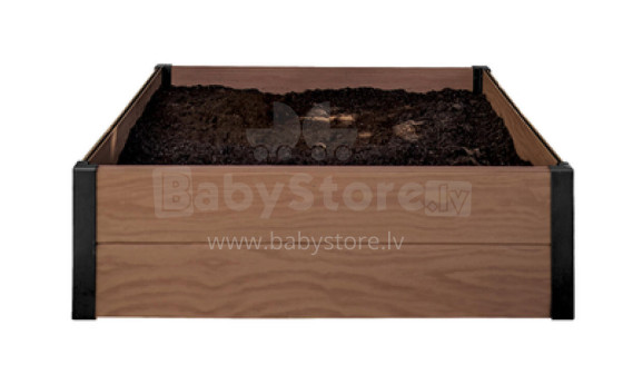 Edging for square flower bed Maple Square 106x106x32cm brown