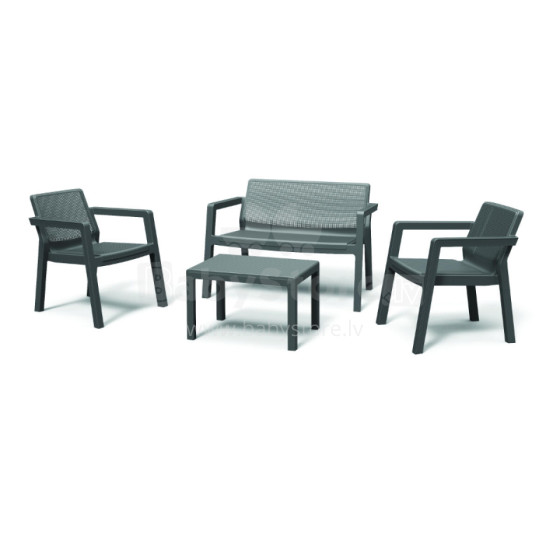 Garden furniture set Emily Patio Set with cushions grey/light grey