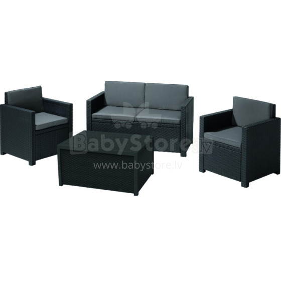 Garden furniture set Monaco Set with table/storage box grey 