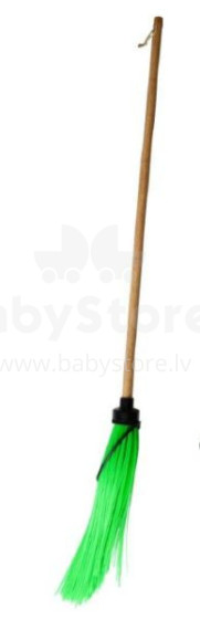 Broom with handle round green