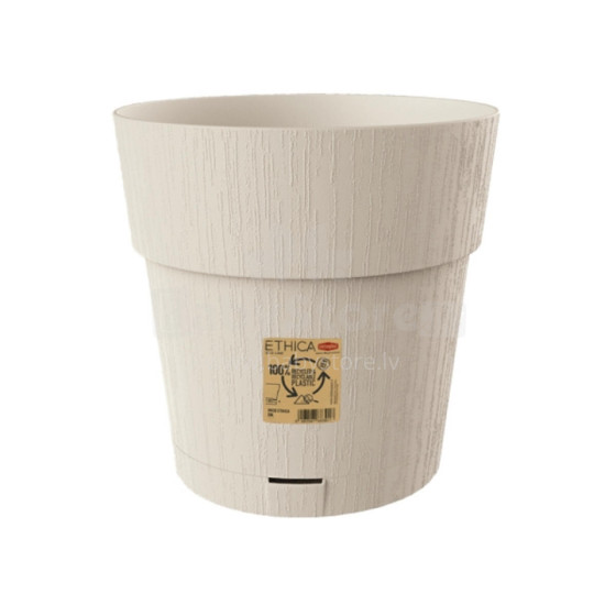 Flower pot with tray Ethica Ø30x29cm white