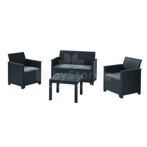 Dārza mēbeļu komplekts Elodie 2 Seater Sofa Set ar galdiņu Classic pelēks