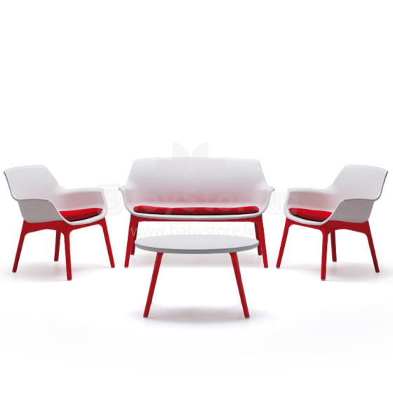 Garden furniture set Luxor Lounge Set white/red