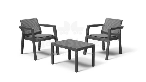 Garden furniture set Emily Balcony Set with cushions grey