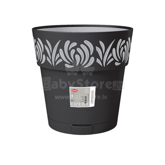 Flower pot with tray Gaia Ø30x29cm black