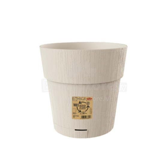 Flower pot with tray Ethica Ø25x25cm white