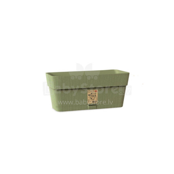 Flower box with tray Ethica 30x13x12cm green