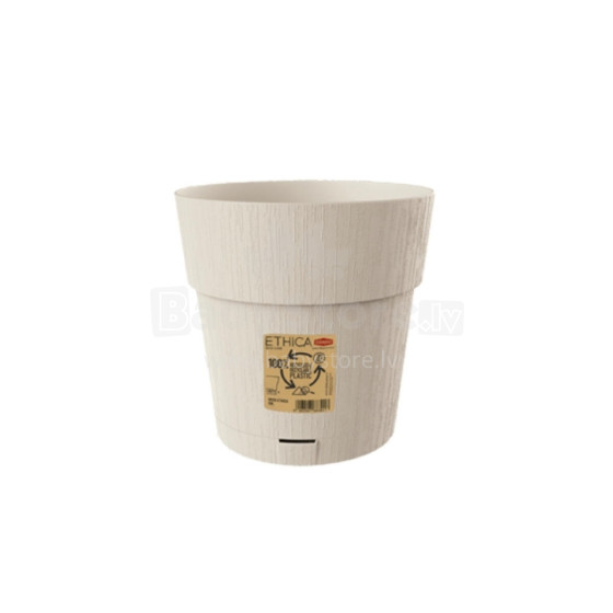 Flower pot with tray Ethica Ø20x19cm white