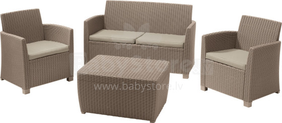 Garden furniture set Mia Set with cushion box beige