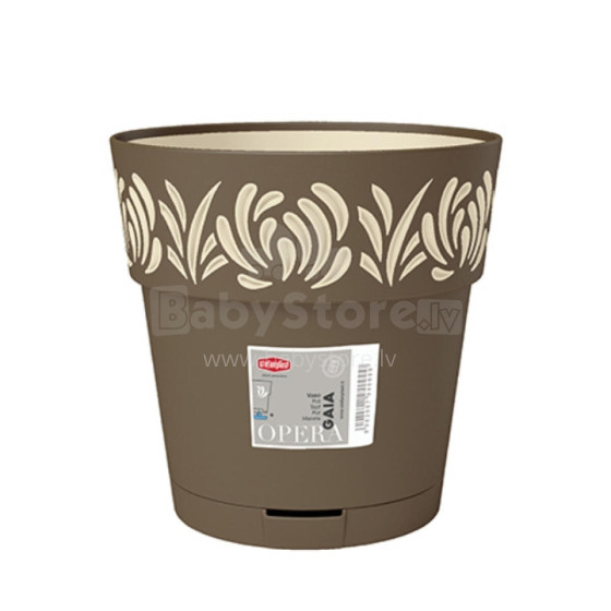 Flower pot with tray Gaia Ø30x29cm brown