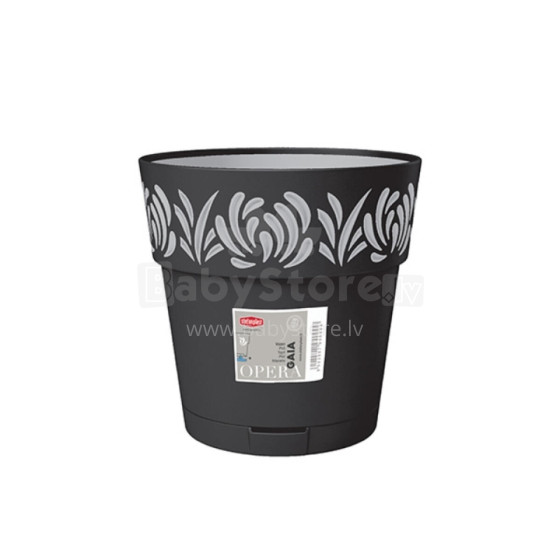 Flower pot with tray Gaia Ø25x25cm black