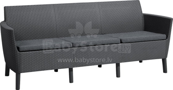 Dārza dīvāns trīsvietīgs Salemo 3 Seater Sofa pelēks