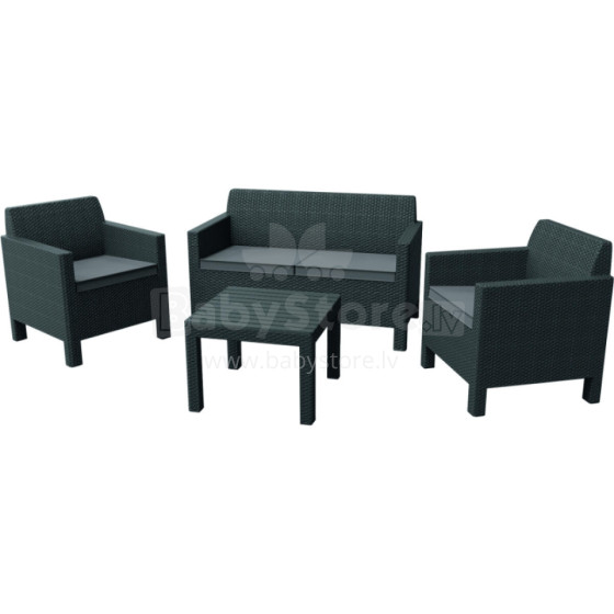 Garden furniture set Orlando Set with small table grey