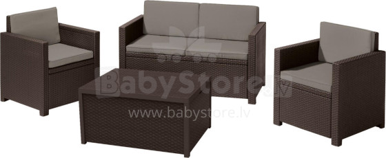 Garden furniture set Monaco Set with table/storage box brown