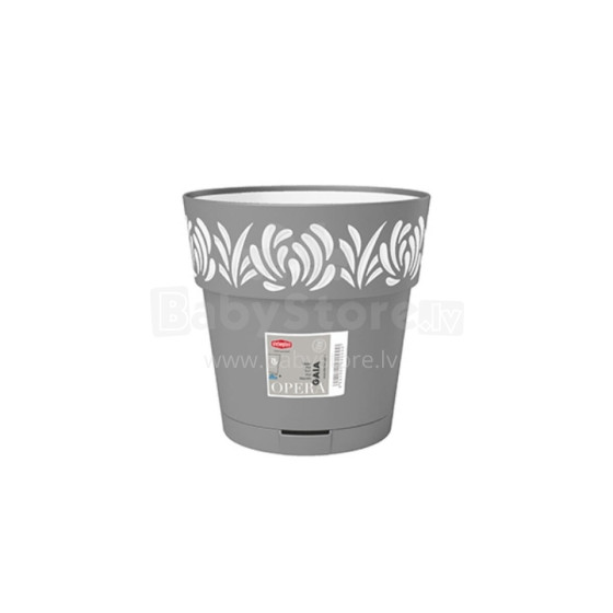 Flower pot with tray Gaia Ø20x19cm grey